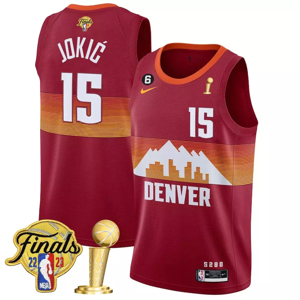 Nikola Jokic Denver Nuggets 2023 Finals Patch Champions Collection Jersey V2 | All Stitched | Limited Edition Fan Gear | For Men, Women & Youth