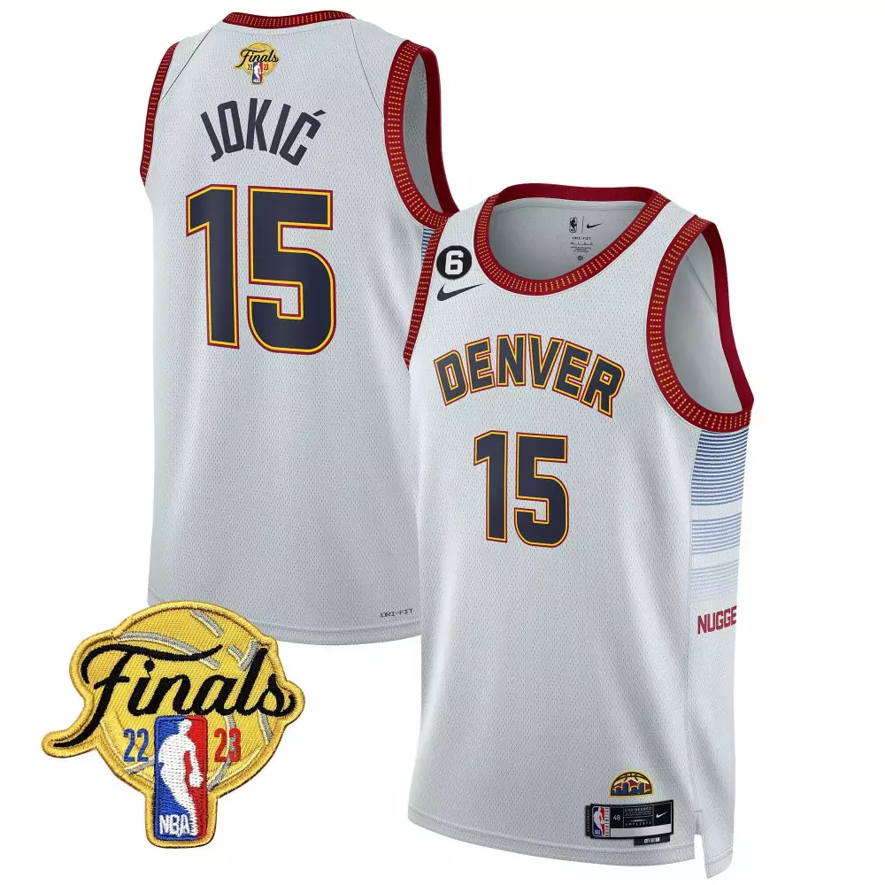 Nikola Jokic Denver Nuggets Youths 2023 Finals Patch Collection Jersey | All Stitched | Limited Edition Fan Gear | For Men, Women & Youth