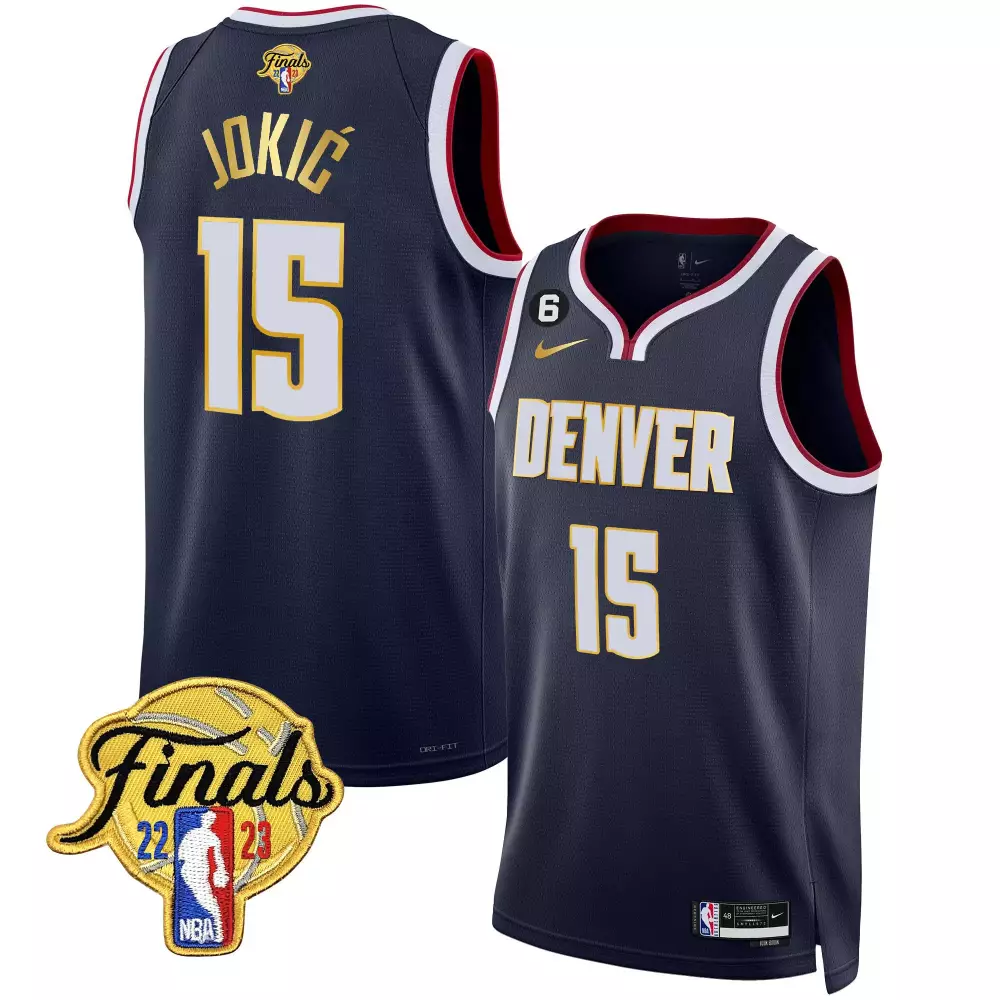 Nikola Jokic Denver Nuggets Icon Men's Jersey | 2023 Finals Patch Gold Trim | All Stitched Fan Gear for Men, Women & Youth