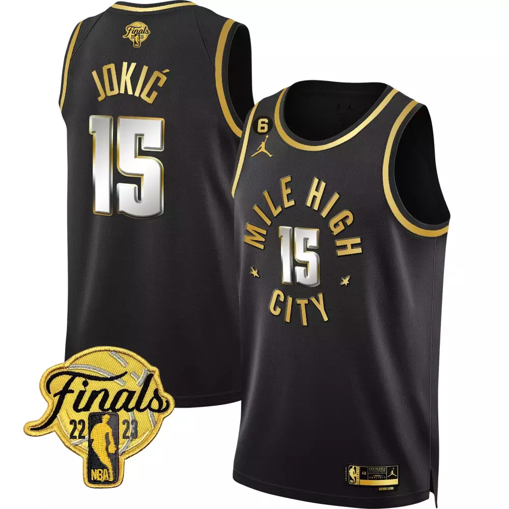 Nikola Jokic Statement Limited Denver Nuggets 2023 Finals Patch Gold Jersey | Stitched | Game Day Outfit for Men, Women & Youth