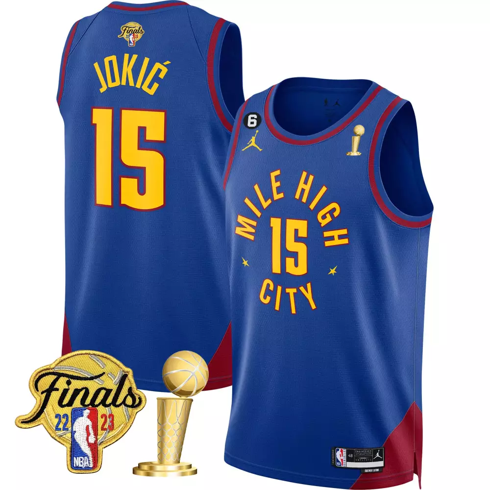 Nikola Jokic Denver Nuggets 2023 Finals Champions Patch Jersey | Stitched | Limited Edition Fan Gear | For Men, Women & Youth