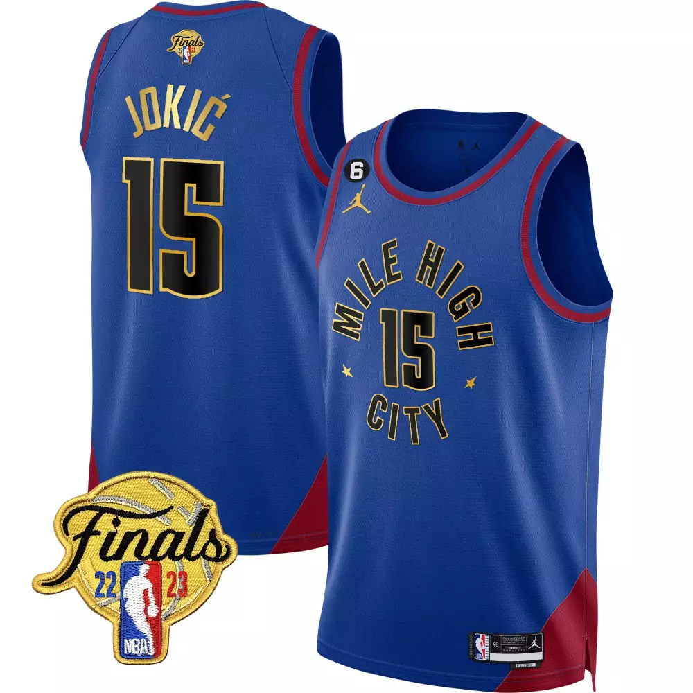 Nikola Jokic Denver Nuggets 2023 Finals Patch Gold Trim Jersey | Stitched | Limited Edition Fan Gear | For Men, Women & Youth
