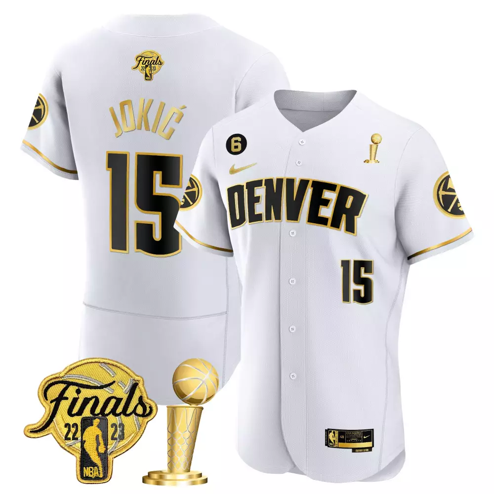 Nikola Jokic 2023 Finals Champions Flex Base Youth Jersey | Stitched Fan Gear for Kids | Denver Nuggets