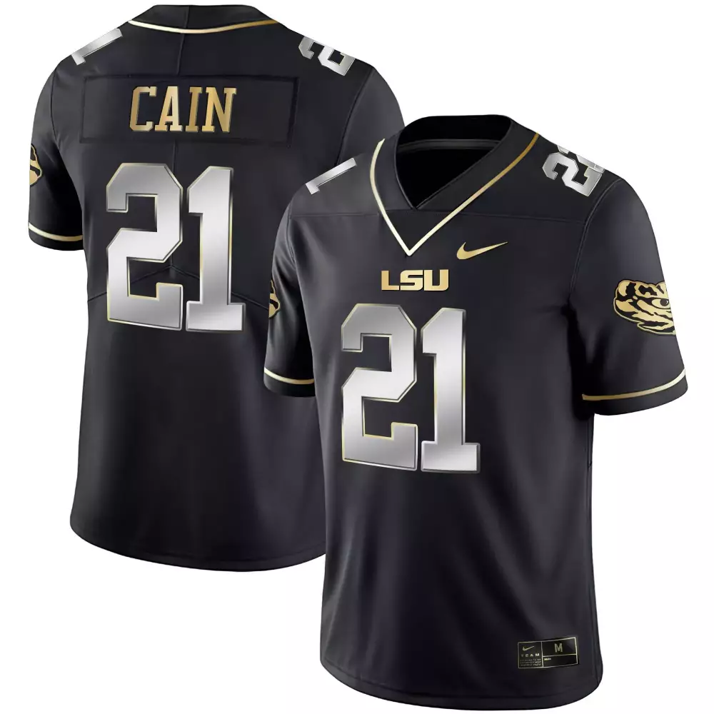 Noah Cain Black Limited Men's LSU Tigers Gold Vapor Jersey | All Stitched | For Men, Women & Youth