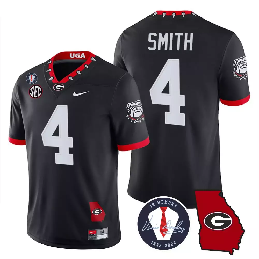 Nolan Smith Georgia Bulldogs 2023 Vapor V2 Jersey | Black with Georgia Map | Limited Edition Fan Gear for Men, Women & Youth