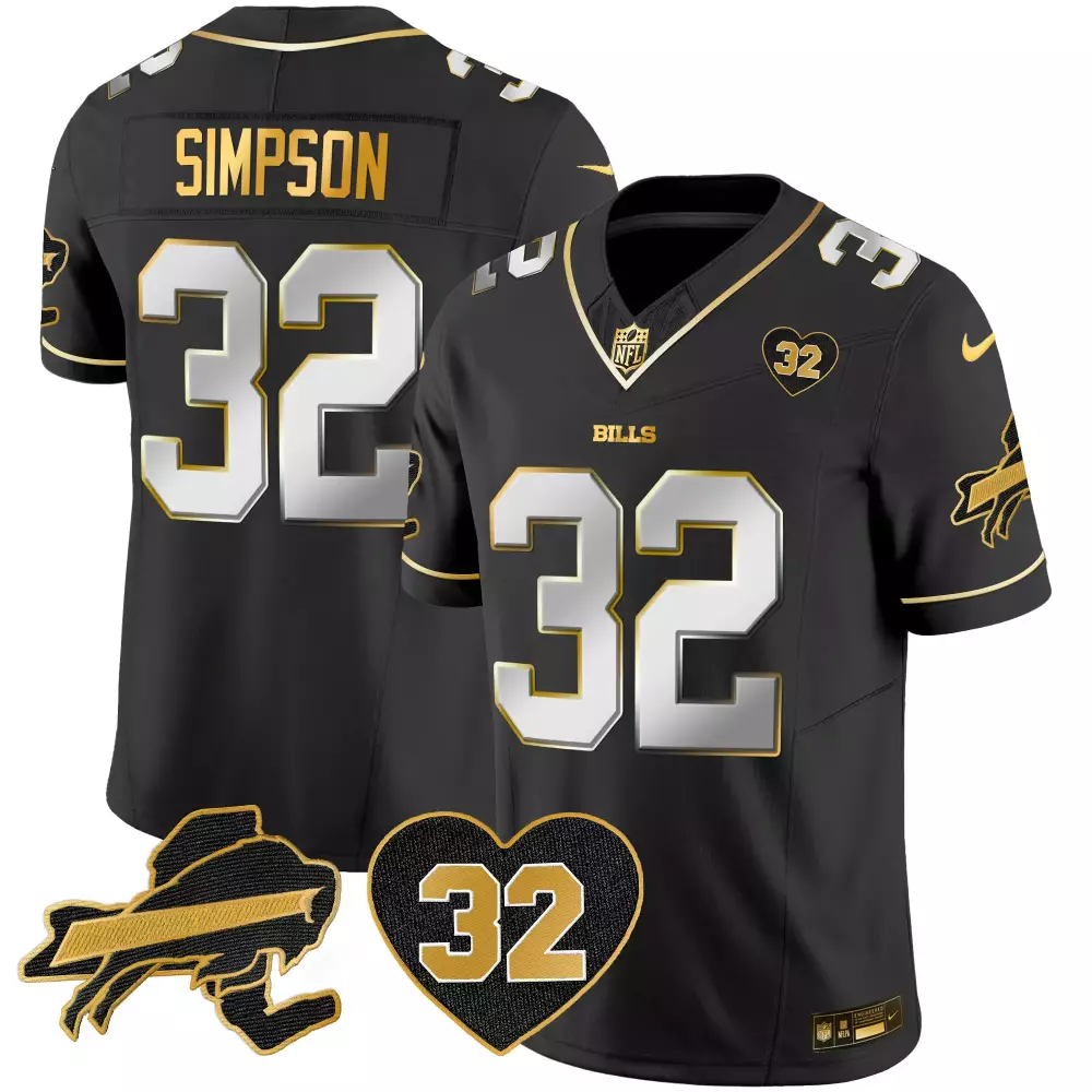 OJ Simpson Black Limited Men's Buffalo Bills Jersey | Gold Vapor | Fan Gear for Men, Women & Youth