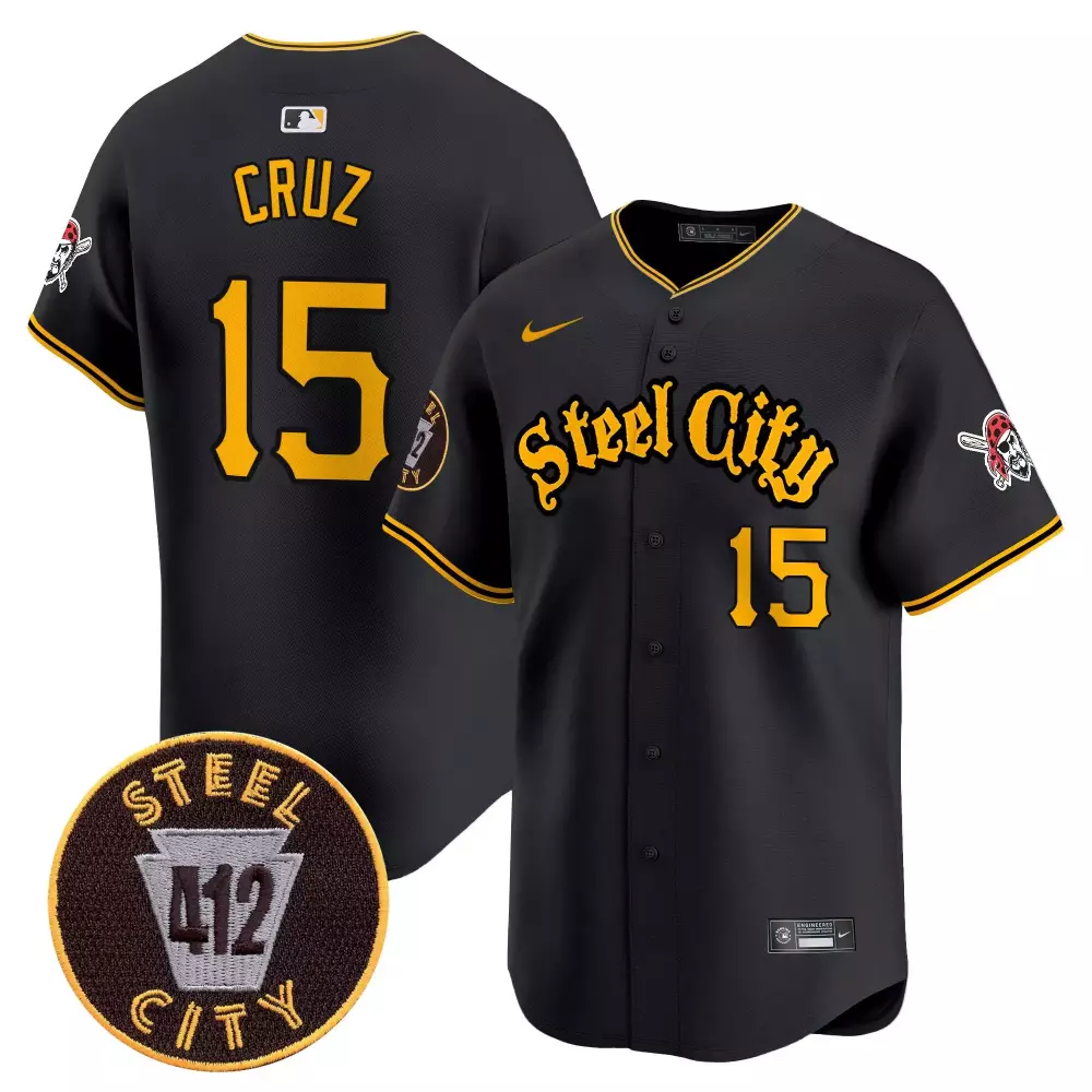 Oneil Cruz Black Men's Pittsburgh Pirates 412 Patch Vapor Premier Jersey | All Stitched Limited Edition | For Men, Women & Youth