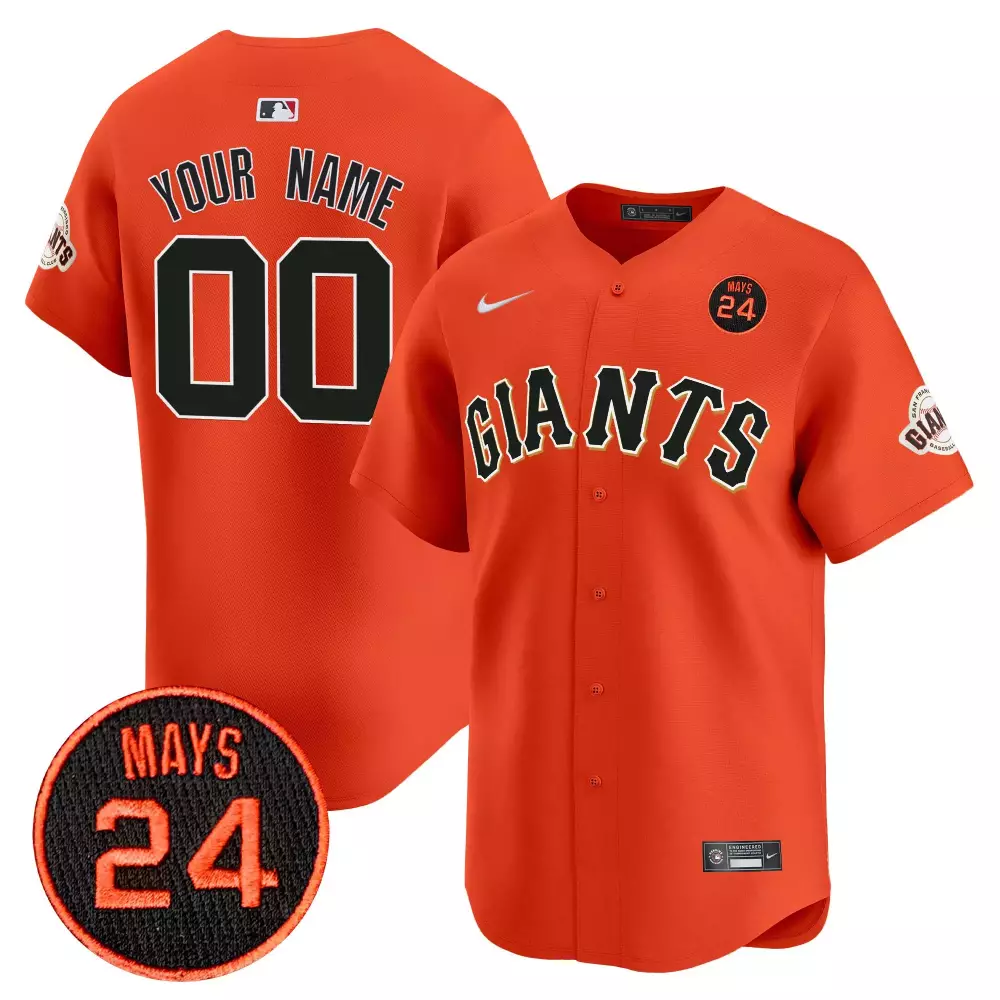 Willie Mays San Francisco Giants 2024 Limited Edition Vapor Premier Jersey | Orange Men's Stitched Custom Fan Gear V3 | For Men, Women & Youth