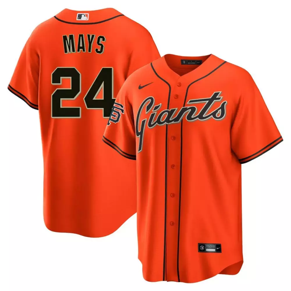 Willie Mays San Francisco Giants Orange Cool Base Jersey | All Stitched | Fan Gear for Men | For Game Day