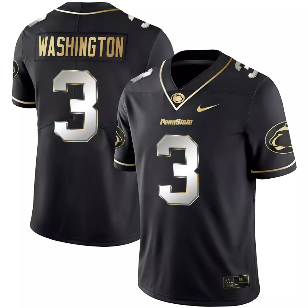 Parker Washington Penn State Nittany Lions Black Limited Gold Vapor Jersey | All Stitched | Limited Edition Fan Gear | For Men, Women & Youth