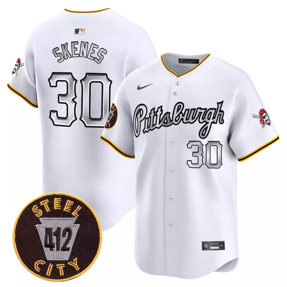 Paul Skenes Pittsburgh Pirates 2025 White Vapor Premier Jersey | Limited Edition Stitched Fan Gear for Men, Women & Youth