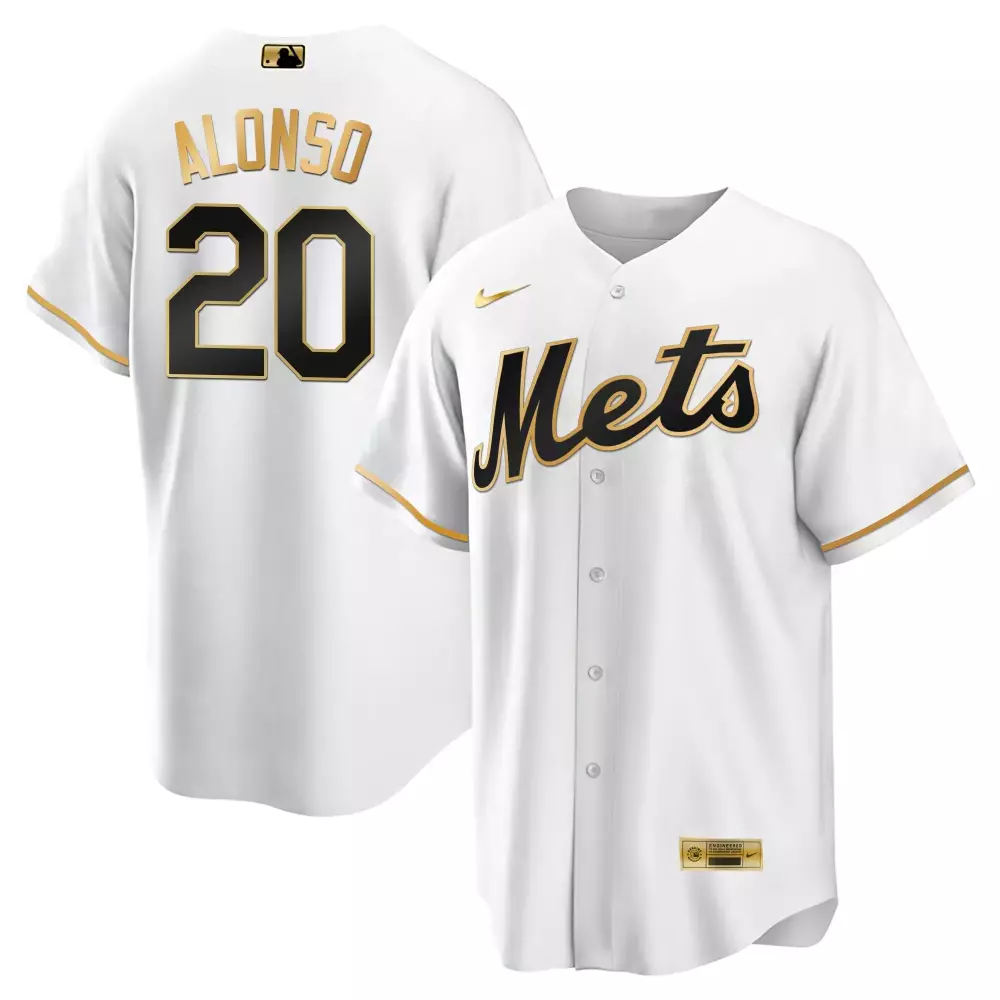 Pete Alonso New York Mets Black Cool White Gold Limited Jersey | Stitched Fan Gear | For Men, Women & Youth