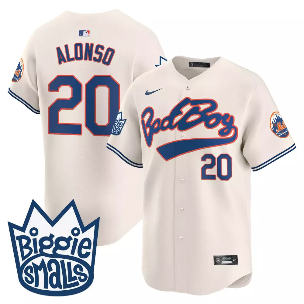 Pete Alonso New York Mets Cream Biggie Smalls Vapor Premier Jersey | Limited Edition Stitched Fan Gear | For Men, Women & Youth