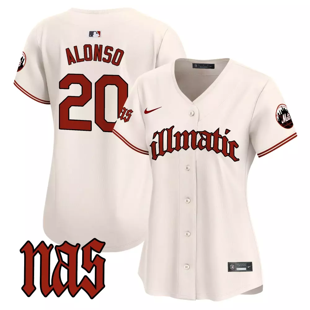 Pete Alonso New York Mets Cream Nas Illmatic Vapor Premier Jersey | Limited Edition Stitched Fan Gear | For Men, Women & Youth