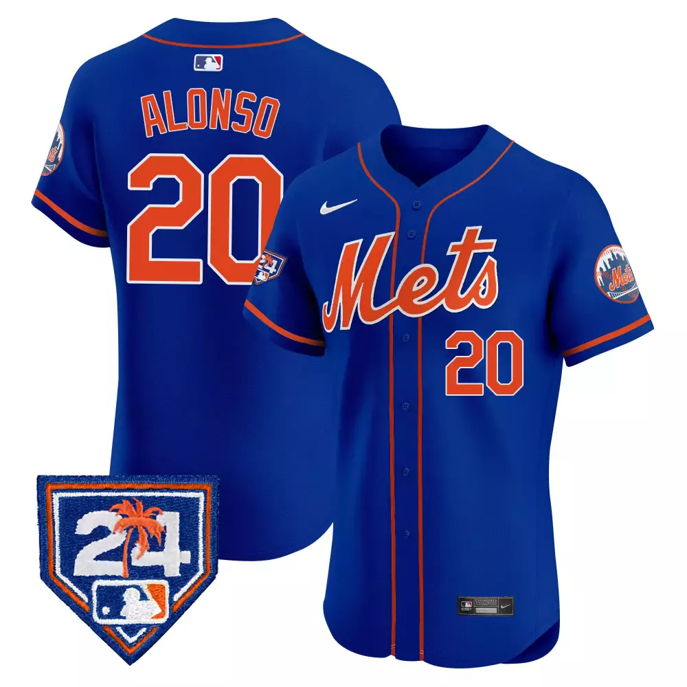 Pete Alonso New York Mets 2024 Spring Training Vapor Premier Elite Jersey V2 | Royal Stitched Fan Gear | For Men, Women & Youth