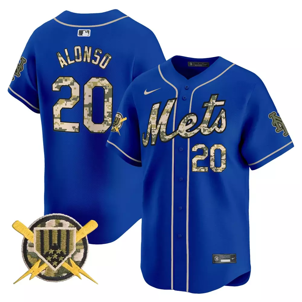 Pete Alonso New York Mets Armed Forces Day Vapor Premier Limited Jersey | Royal Stitched Fan Gear | For Men, Women & Youth