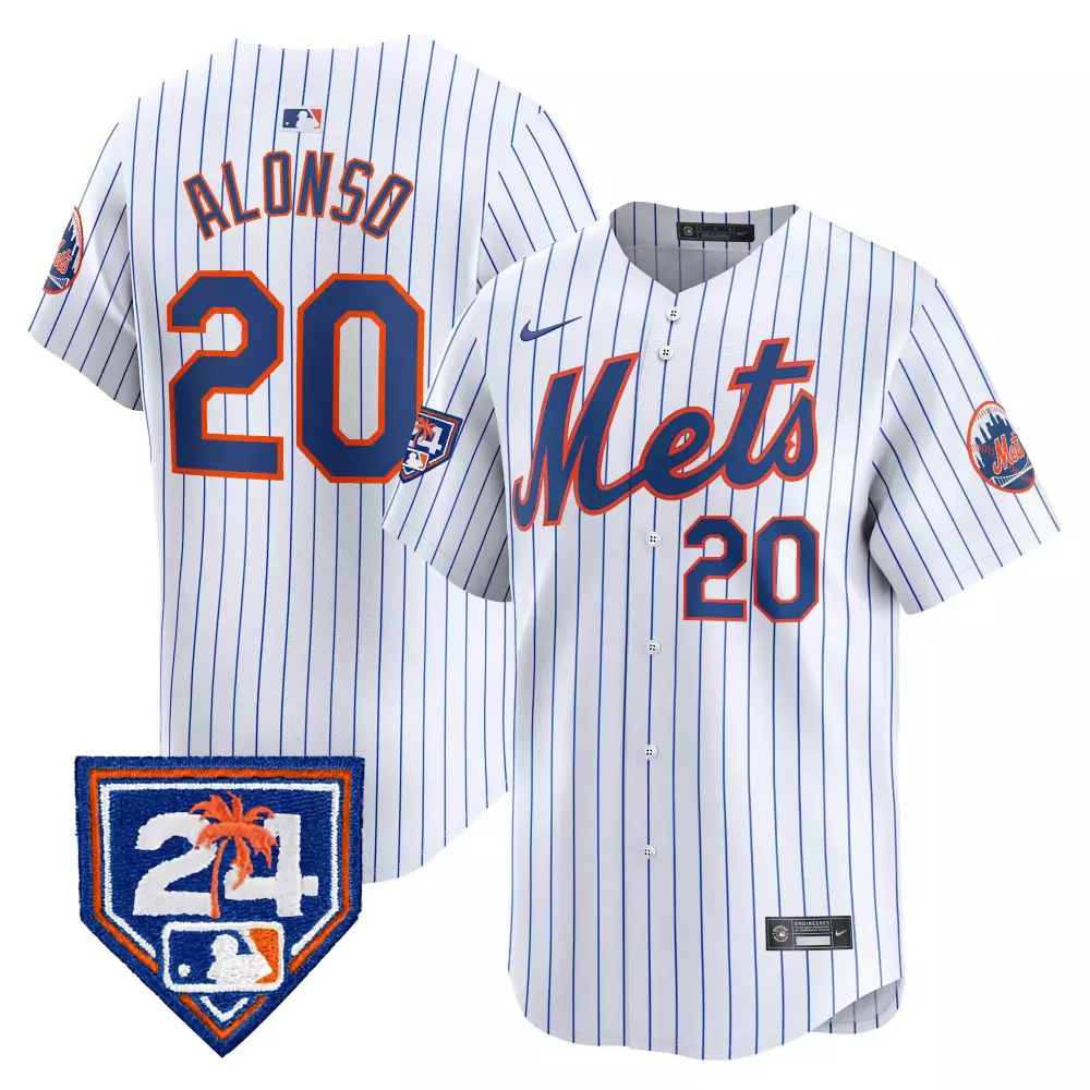 Pete Alonso New York Mets 2024 Spring Training Vapor Premier Limited Jersey V2 | White Stitched Fan Gear | For Men, Women & Youth