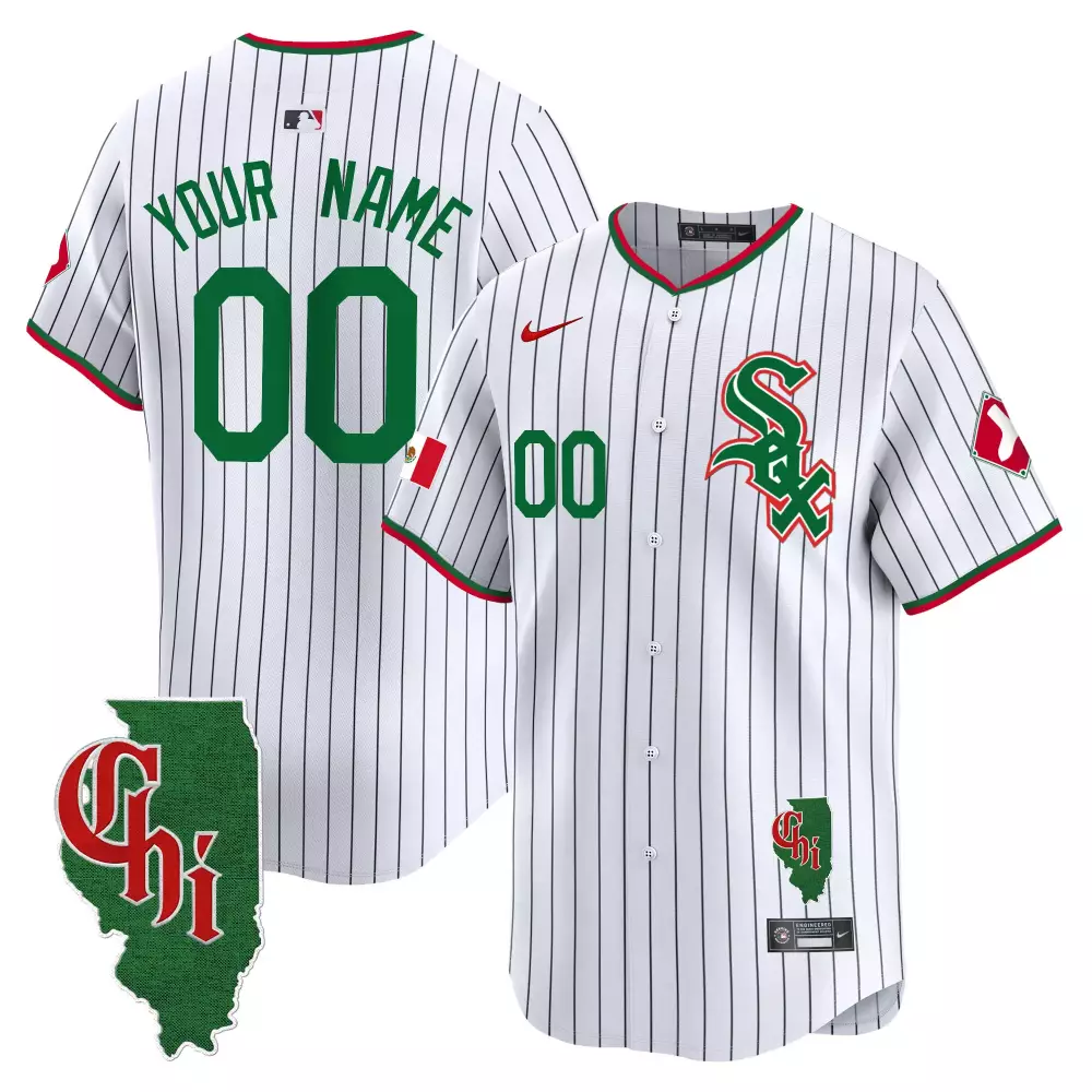 Pinstripe Chicago White Sox Mexico Vapor Premier Custom Jersey | Stitched Illinois Patch | Limited Edition Fan Gear for Youth