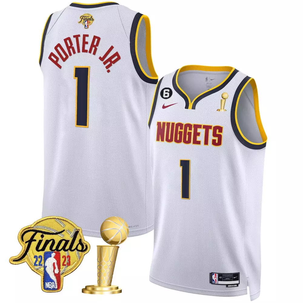Porter Jr. Denver Nuggets 2023 Finals Champions Patch Gold Jersey | Youth Size | All Stitched | Gift Idea for Young Fans