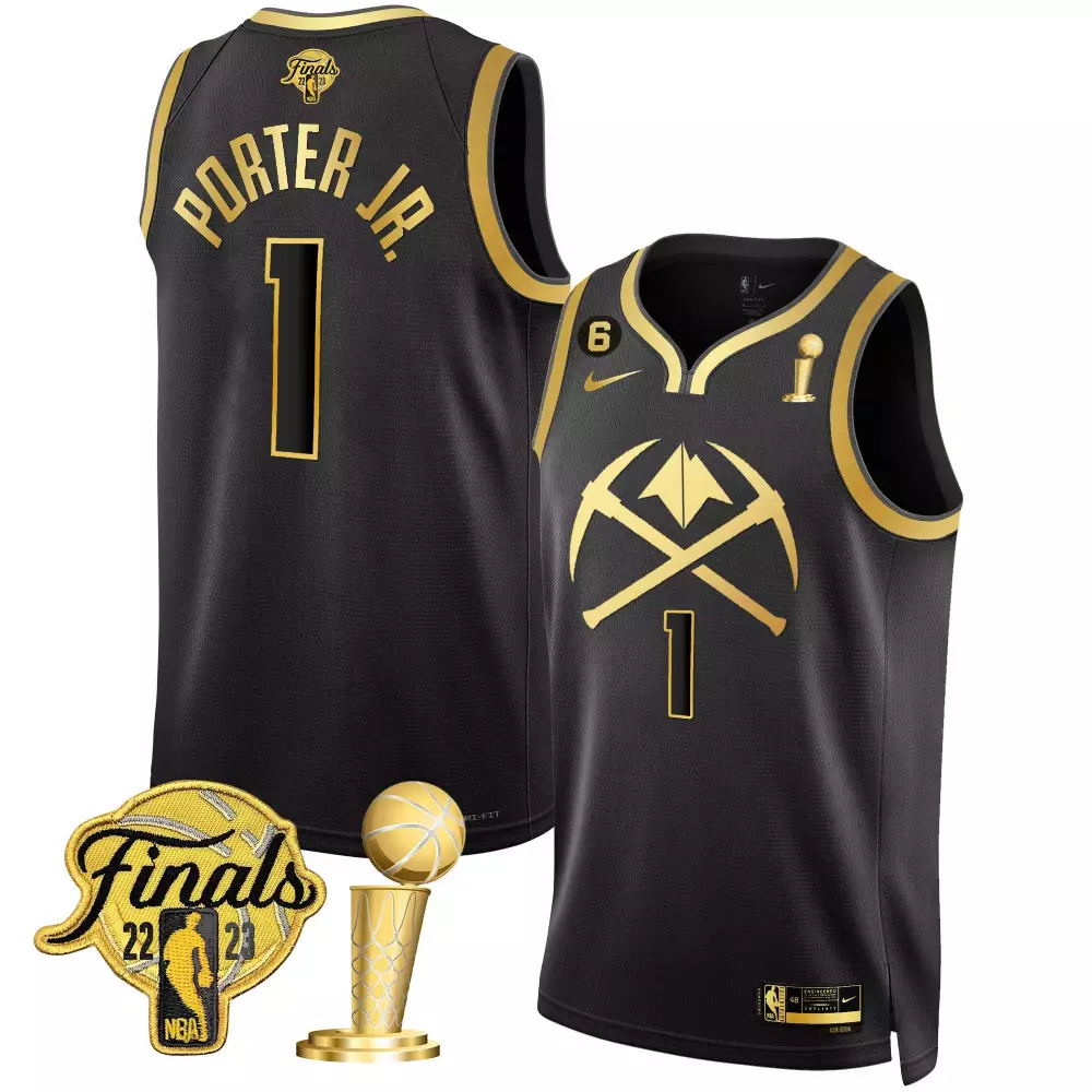 Porter Jr. Denver Nuggets 2023 Finals Champions Patch Gold Special Jersey V2 | All Stitched | Gift Idea for Fans