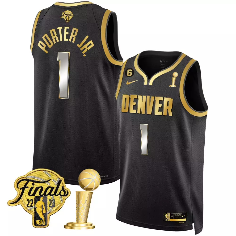 Porter Jr. Denver Nuggets 2023 Finals Black Patch Jersey | Stitched Youth Fan Gear | For Men, Women & Youth