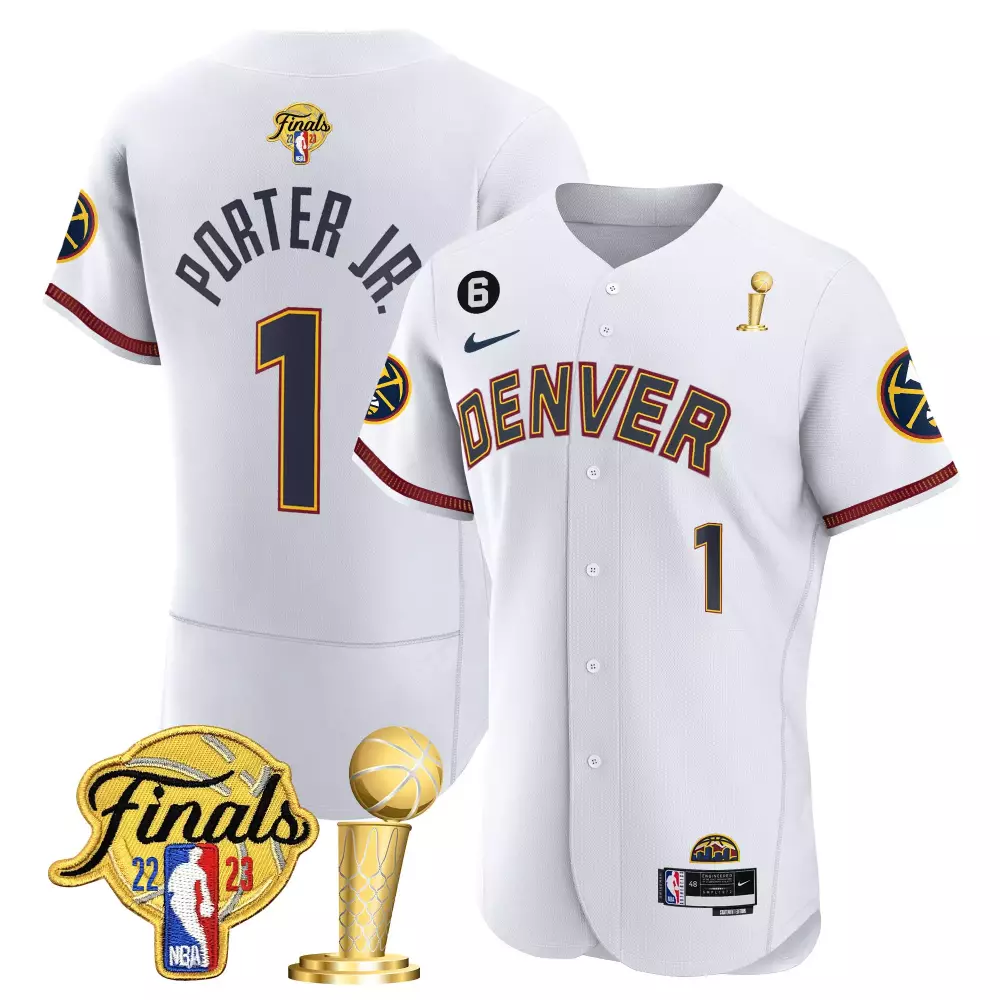Porter Jr. Denver Nuggets Youths 2023 Finals Champions Flex Base Jersey | All Stitched | Game Day Outfit for Kids