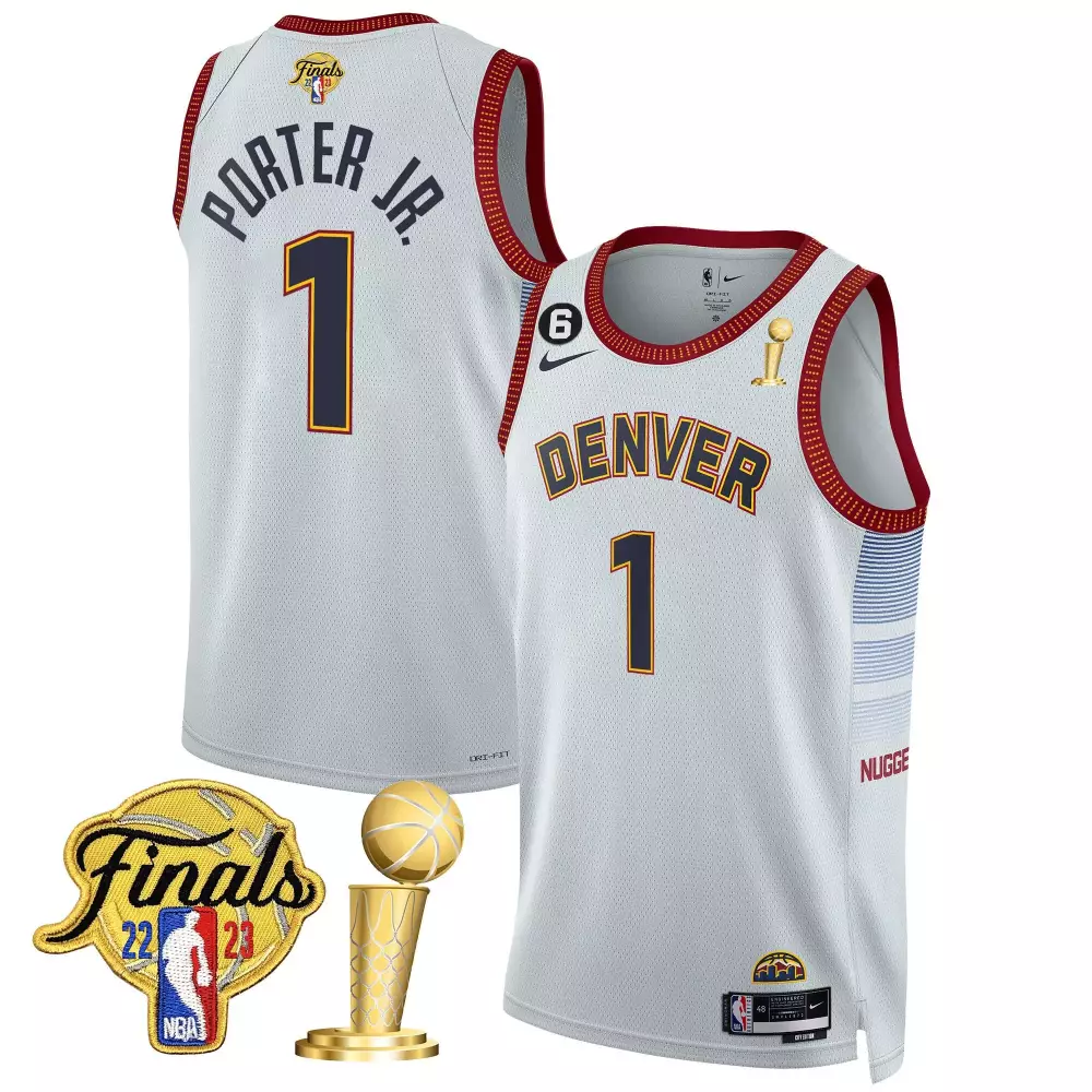 Porter Jr. Denver Nuggets Youths 2023 Finals Champions Patch Jersey | All Stitched | Game Day Outfit for Kids