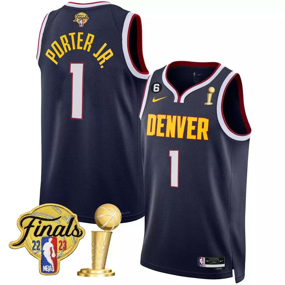 Porter Jr. Denver Nuggets 2023 Finals Icon Champions Patch Jersey V2 | All Stitched | Fan Gear for Men, Women & Youth
