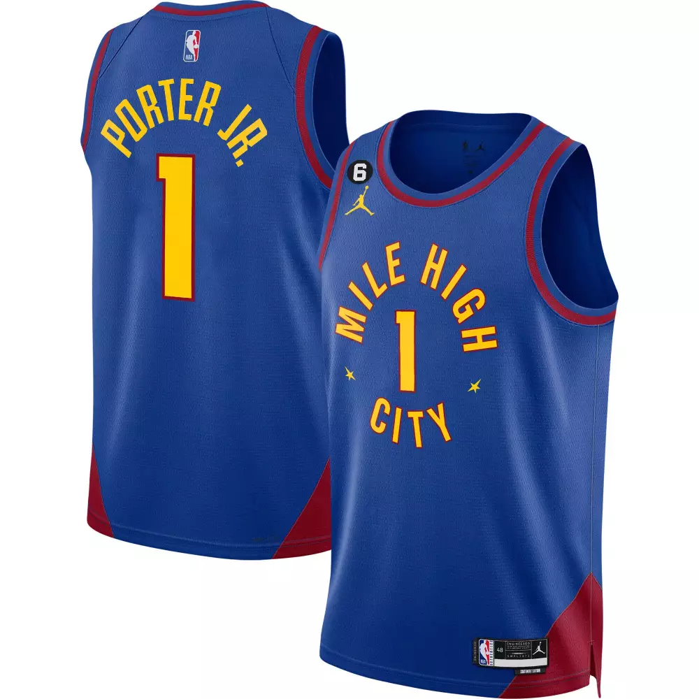 Porter Jr. Denver Nuggets 6 Patch Collection Jersey | Stitched | Limited Edition Fan Gear | For Men, Women & Youth