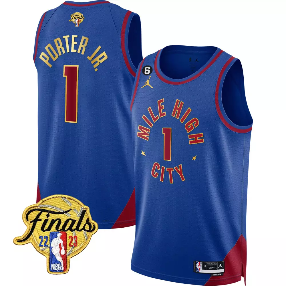 Porter Jr. Denver Nuggets 2023 Finals Patch Gold Trim Jersey V2 | Stitched | Limited Edition Fan Gear | For Men, Women & Youth