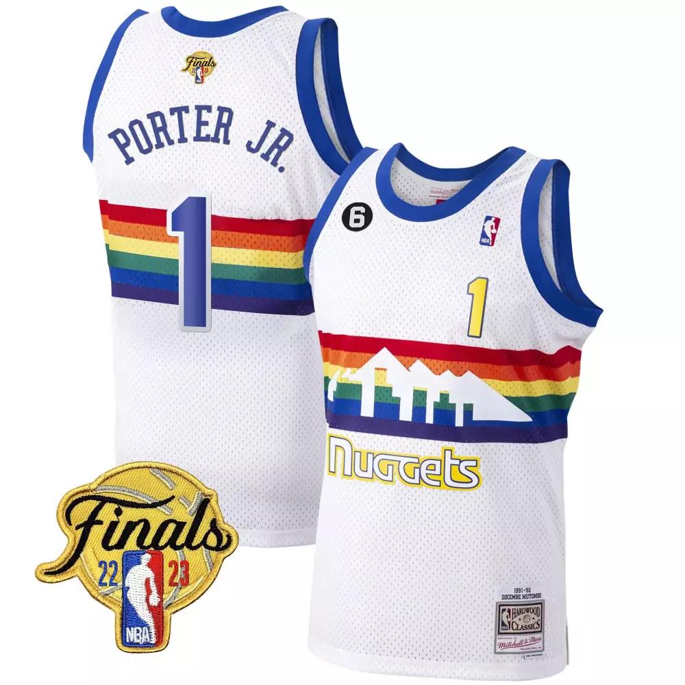 Porter Jr. Denver Nuggets White Classic Mens 2023 Finals Patch Collection Jersey | Stitched | Limited Edition Fan Gear | For Men, Women & Youth