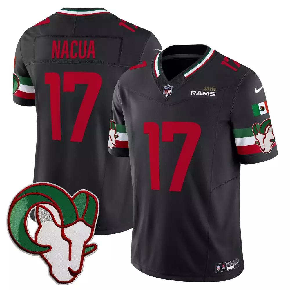 Puka Nacua Black Men's Mexico Jersey | Los Angeles Rams Vapor Limited Edition | Perfect for Game Day | For Men, Women & Youth
