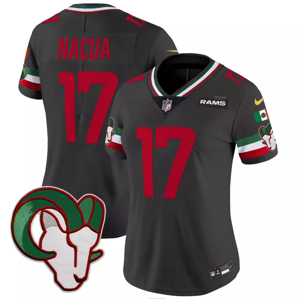 Puka Nacua Black Women's Mexico Jersey | Los Angeles Rams Vapor Limited Edition | Perfect Gift for Fans | For Men, Women & Youth