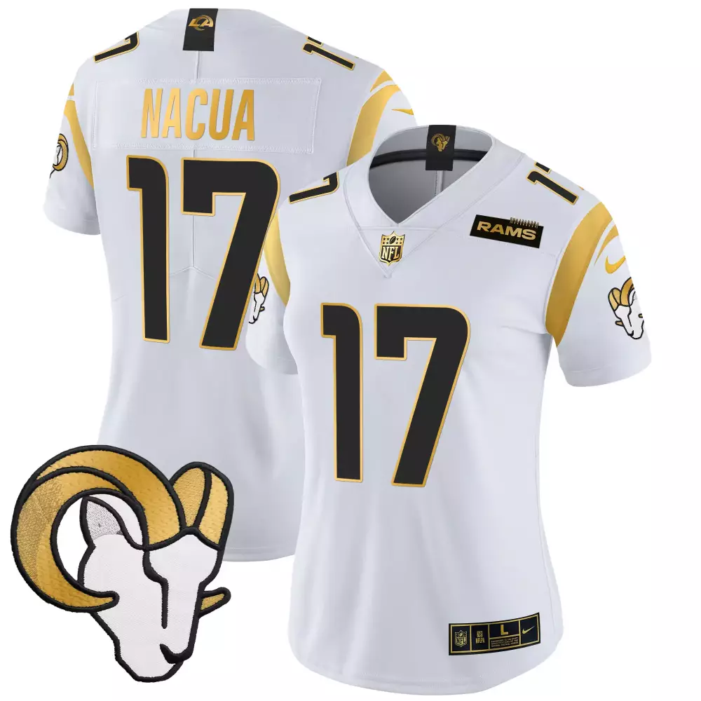 Puka Nacua 2024 Gold Vapor Limited Jersey | Los Angeles Rams Women's Edition | Stitched Fan Gear for Game Day | For Men, Women & Youth