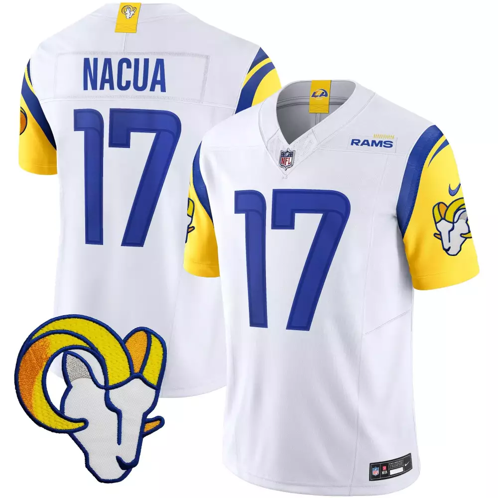 Puka Nacua White Men's Los Angeles Rams Vapor Limited Jersey V2 | All Stitched Fan Gear | For Men, Women & Youth