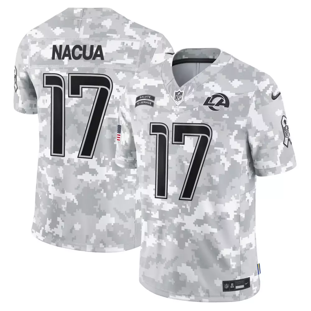 Puka Nacua Youth Los Angeles Rams 2024 Salute to Service Vapor Limited Jersey | Arctic Camo All Stitched | For Men, Women & Youth