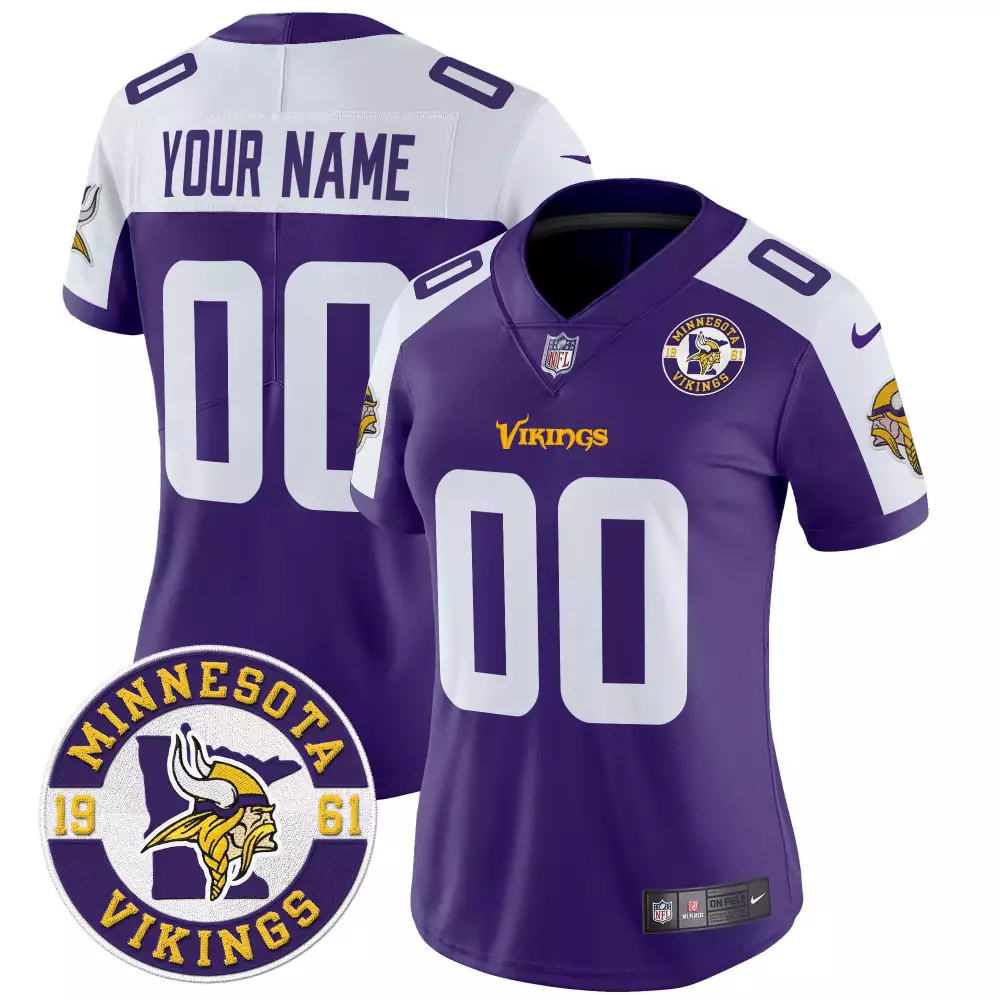 Minnesota Vikings 2024 Purple Alternate Jersey V2 | Limited Edition Stitched Fan Gear with Est 1961 Patch | For Women