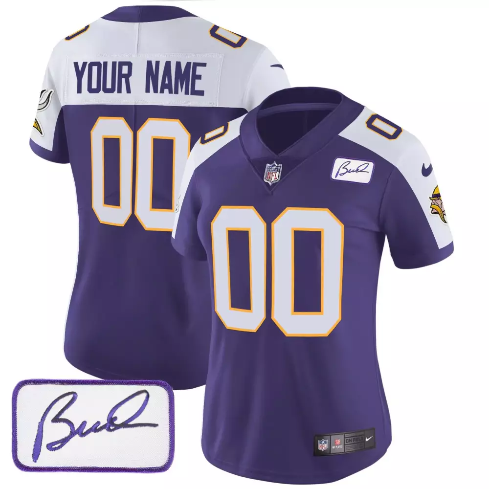 Minnesota Vikings Bud Grant Classic Purple Alternate Jersey V3 | Limited Edition Stitched Fan Gear | For Women