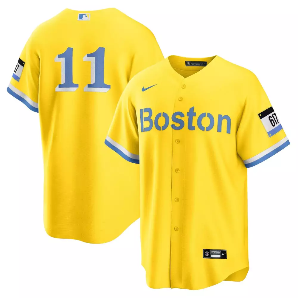 Rafael Devers Boston Red Sox Cool Base Youths Yellow Jersey | All Stitched | Perfect for Young Fans | For Men, Women & Youth
