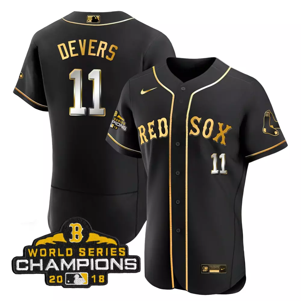 Rafael Devers 2018 World Series Champion Jersey | Black Stitched | Limited Edition Fan Gear | For Men, Women & Youth