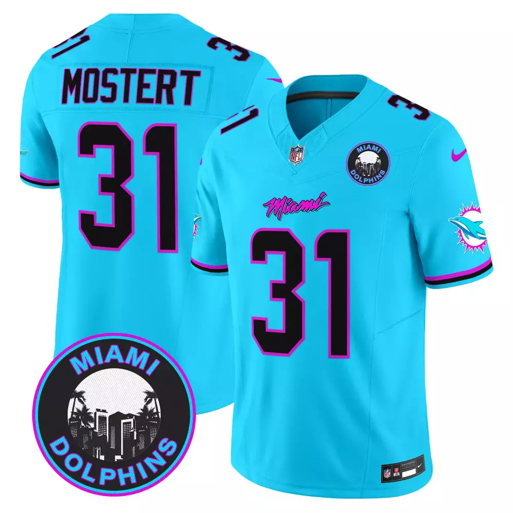Raheem Mostert Aqua Men's Miami Dolphins Miami Vice Vapor Limited Jersey V3 | All Stitched for Comfort | Fan Gear for All | For Men, Women & Youth