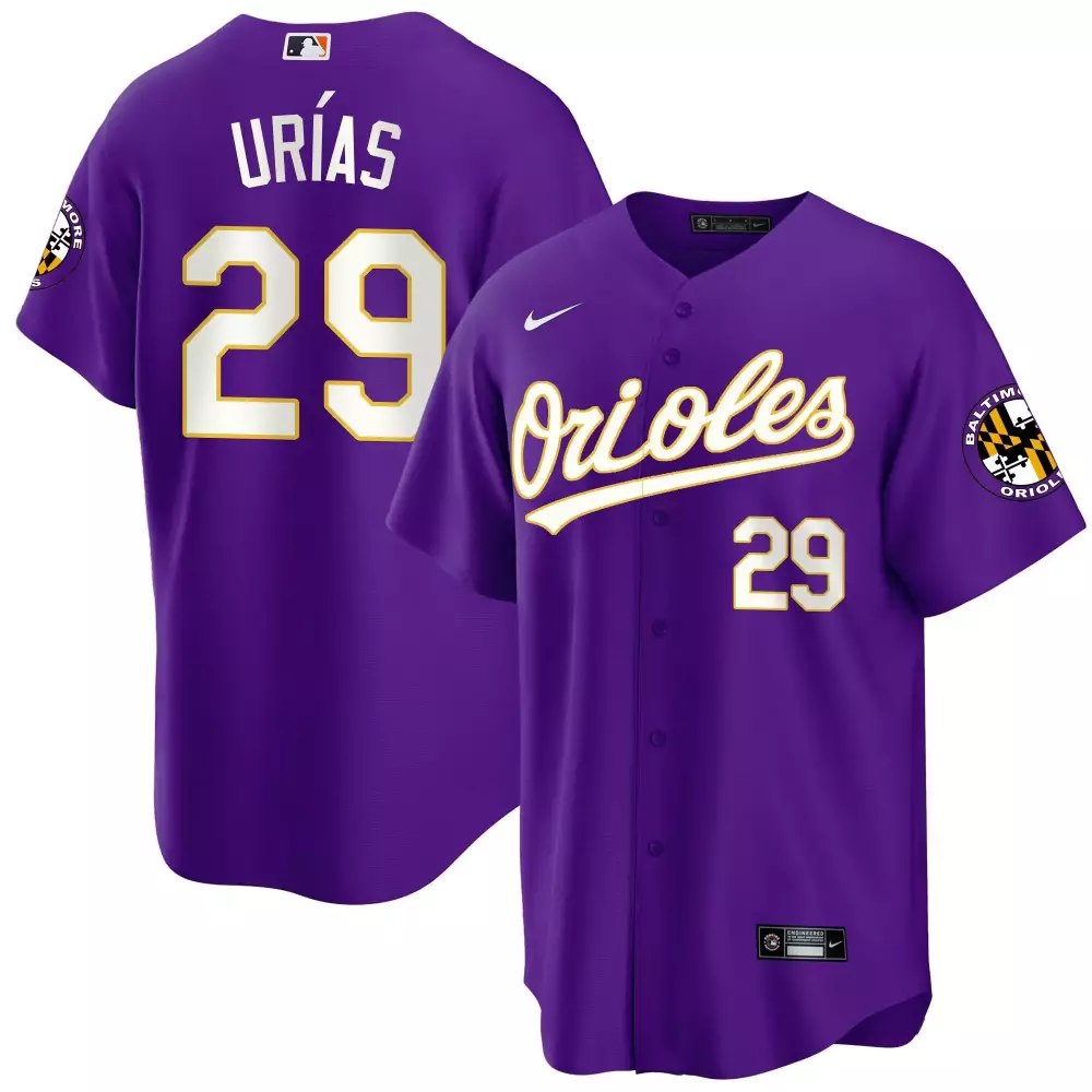 Ramon Urias Purple Baltimore Orioles 2023 Special Gold Cool Jersey | Custom Stitched | For Men, Women & Youth