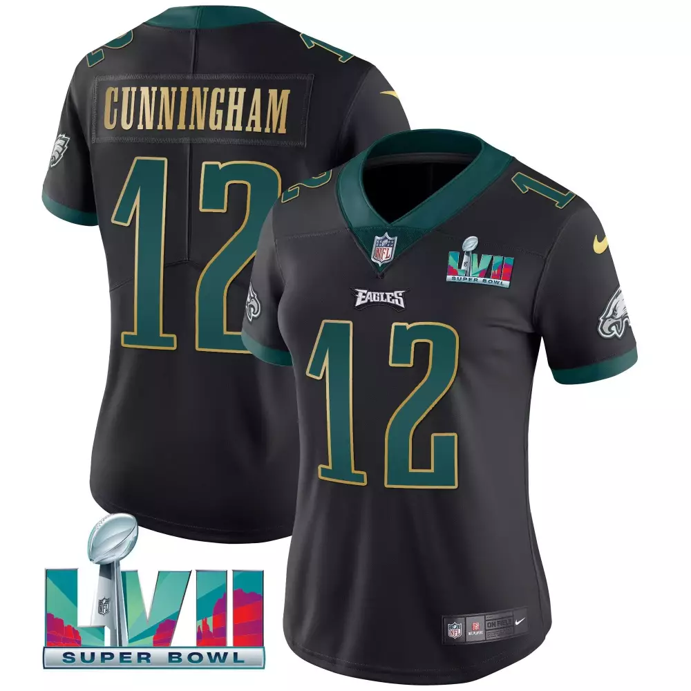 Randall Cunningham Philadelphia Eagles Women's Super Bowl LVII Gold Trim Jersey | Stitched Fan Gear | Limited Edition | For Women