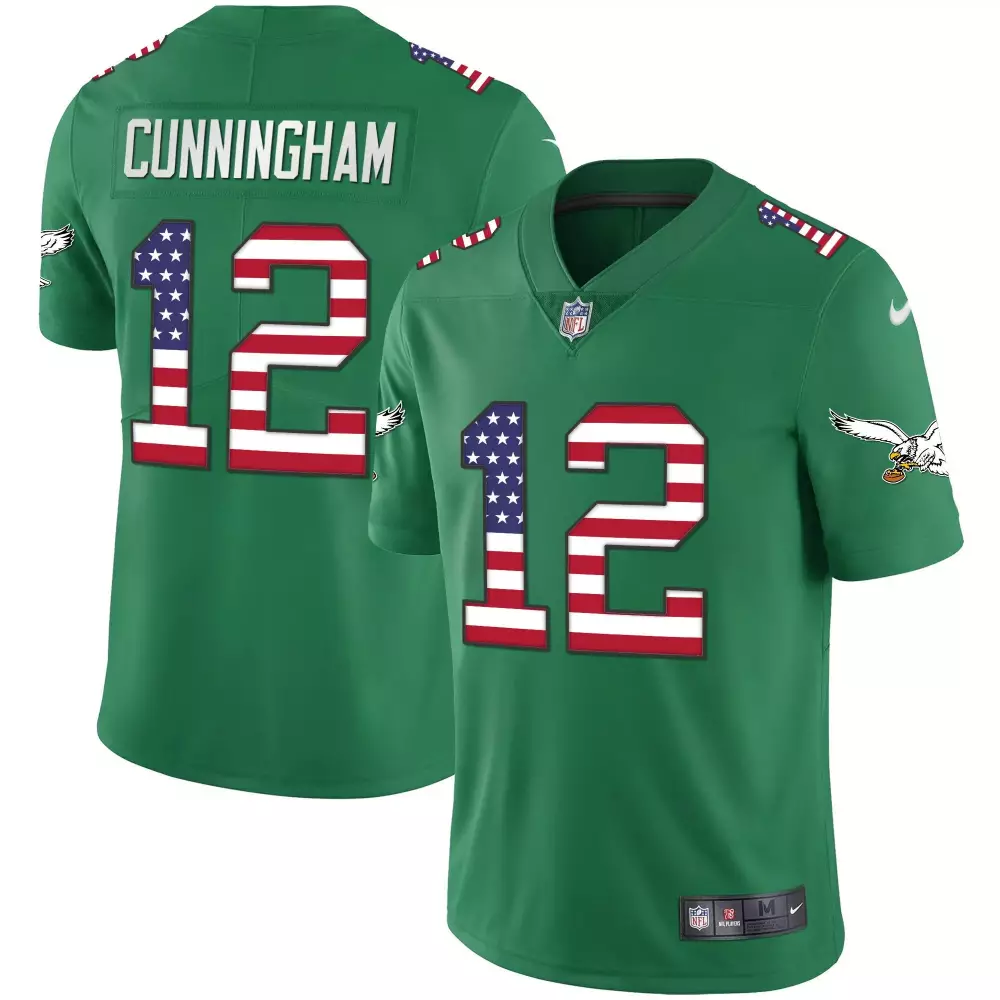 Randall Cunningham Philadelphia Eagles Super Bowl LIX Patch Kelly Green Vapor Limited Jersey | Stitched Fan Gear for Men, Women & Youth