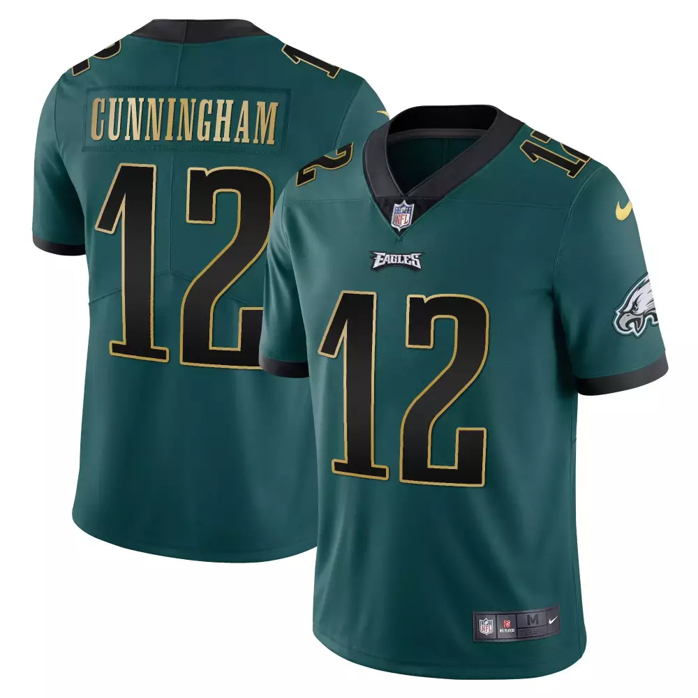 Randall Cunningham Philadelphia Eagles Midnight Green Gold Trim Vapor Player Jersey | All Stitched | For Men