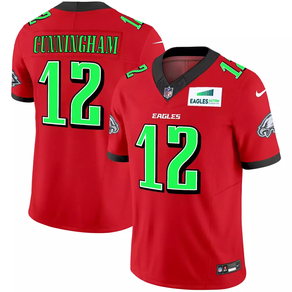 Randall Cunningham Philadelphia Eagles Red Autism Foundation Jersey | Limited Edition Stitched Vapor | Fan Gear for Men, Women & Youth
