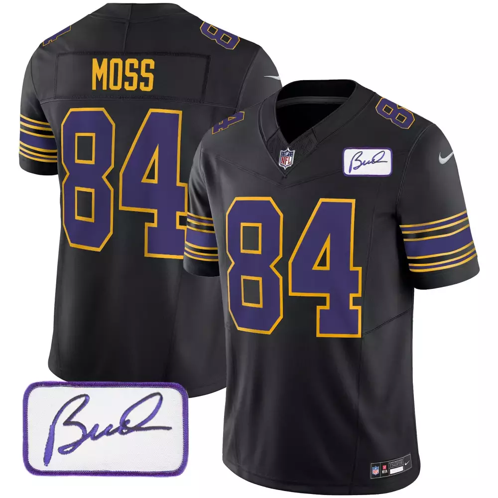 Randy Moss Minnesota Vikings Classic Black Youth Jersey | Bud Grant Patch | All Stitched | Limited Edition | For Youth