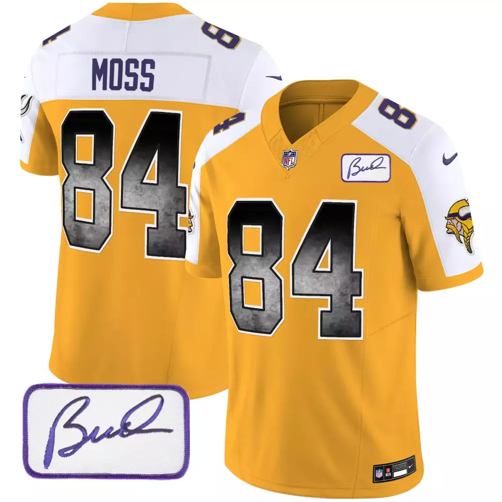 Randy Moss Minnesota Vikings Gold Alternate Men's Vapor Jersey | Bud Grant Patch | Classic Style | All Stitched | For Men, Women & Youth
