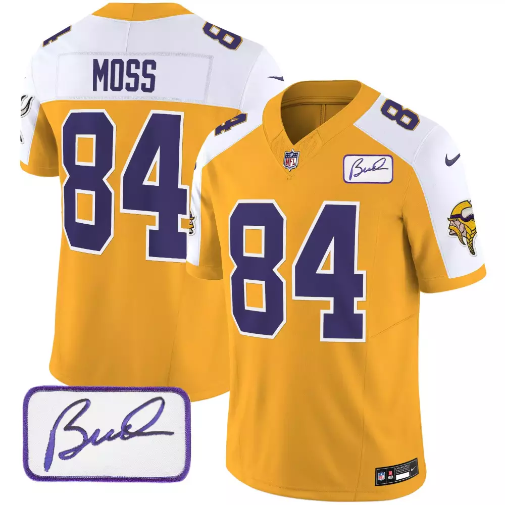 Randy Moss Minnesota Vikings Gold Alternate Men's Classic Limited Jersey V3 | Bud Grant Patch | All Stitched | For Men, Women & Youth