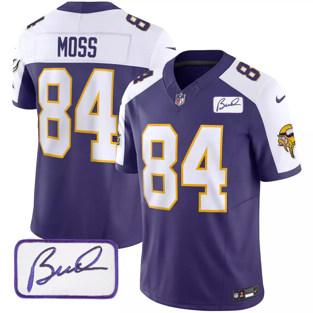 Randy Moss Purple Alternate Men's Minnesota Vikings Bud Grant Patch Classic Limited Jersey V3 | All Stitched | For Men, Women & Youth